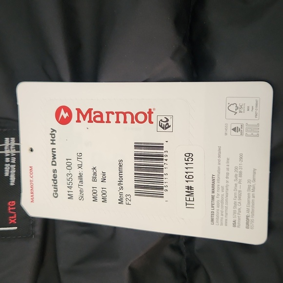 MARMOT XL Men's Guide Down Hoody Winter Puffer Jacket With Hood - Picture 13 of 15